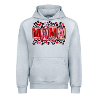 Heather Grey Pink leopard mama Urban Hoodie - FaDigitalArtStudio