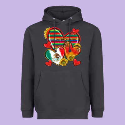 Mexican Hearts Heavyweight Hoodie Designed By Texasbilliewilder