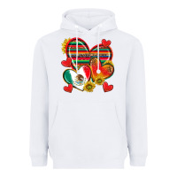 White Mexican Hearts Heavyweight Hoodie - texasbilliewilder