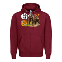 Burgundy Hello Fall Brown Bear Zipper Hoodie - LillyAllenDesigns