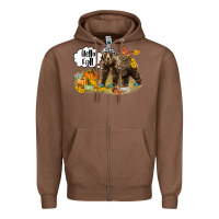 Chestnut Hello Fall Brown Bear Zipper Hoodie - LillyAllenDesigns