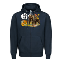 Navy Hello Fall Brown Bear Zipper Hoodie - LillyAllenDesigns