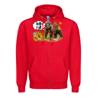 Red Hello Fall Brown Bear Zipper Hoodie - LillyAllenDesigns