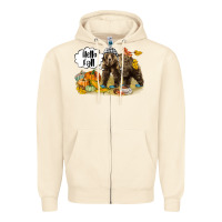 Sandshell Hello Fall Brown Bear Zipper Hoodie - LillyAllenDesigns