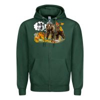 Sports Green Hello Fall Brown Bear Zipper Hoodie - LillyAllenDesigns