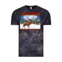 Cloud Black christmas reindeer red barn country farm christmas Vintage Tee - BarkalooDesign