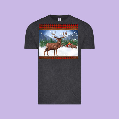 Christmas Reindeer Red Barn Country Farm Christmas Vintage Tee Designed By Barkaloodesign