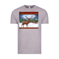 Vintage Zinc christmas reindeer red barn country farm christmas Vintage Tee - BarkalooDesign