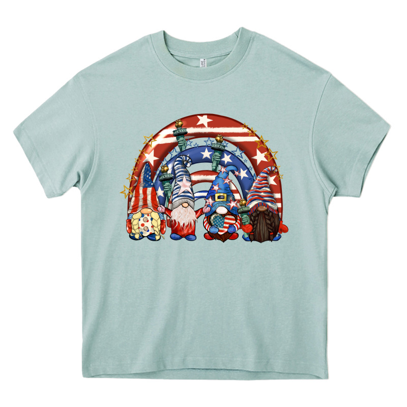 4th Of July Rainbow With Gnomes Heavy Core Tee by CowGirlArtShop | Teevron