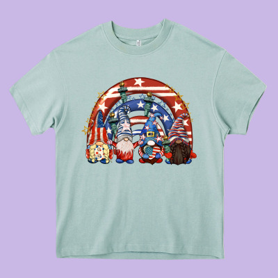 4th Of July Rainbow With Gnomes Heavy Core Tee Designed By Cowgirlartshop
