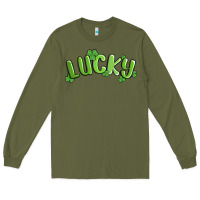 Army Green lucky st patricks day Long Sleeve Tee - MaliasSmallBusiness