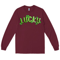 Burgundy lucky st patricks day Long Sleeve Tee - MaliasSmallBusiness