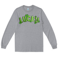 Heather Grey lucky st patricks day Long Sleeve Tee - MaliasSmallBusiness
