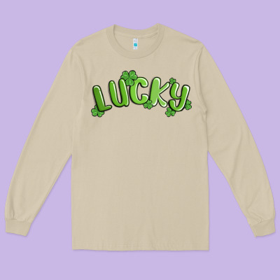 Lucky St Patricks Day Long Sleeve Tee Designed By Maliassmallbusiness