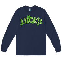 Navy lucky st patricks day Long Sleeve Tee - MaliasSmallBusiness