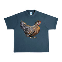 Midnight Navy Cream Legbar Chicken Urban Heavy Tee - LillyAllenDesigns