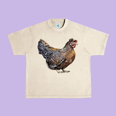 Cream Legbar Chicken Urban Heavy Tee Designed By Lillyallendesigns