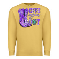Antique Gold Give Cancer the boot purple ribbon Premium Sweatshirt - NancyCooperArtShop