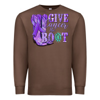 Chestnut Give Cancer the boot purple ribbon Premium Sweatshirt - NancyCooperArtShop