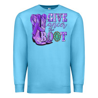 Ocean Blue Give Cancer the boot purple ribbon Premium Sweatshirt - NancyCooperArtShop