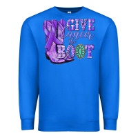 Give Cancer The Boot Purple Ribbon Premium Sweatshirt | Teevron