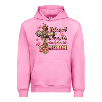 Fuchsia Pink Blessed women are born in March Urban Hoodie - FaDigitalArtStudio