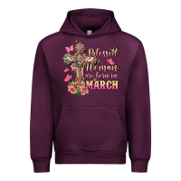 Mauve Wine Blessed women are born in March Urban Hoodie - FaDigitalArtStudio