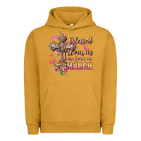 Pigment Peanut Butter Blessed women are born in March Urban Hoodie - FaDigitalArtStudio