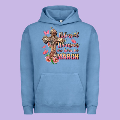 Blessed Women Are Born In March Urban Hoodie Designed By Fadigitalartstudio