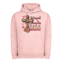 Pigment Salmon Blessed women are born in March Urban Hoodie - FaDigitalArtStudio