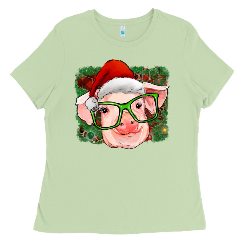 Christmas Pig Ladies Tee by RanaPortraitStore | Teevron