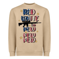 Mushroom red white and pew pew pew Heavyweight Sweatshirt - MaliasSmallBusiness