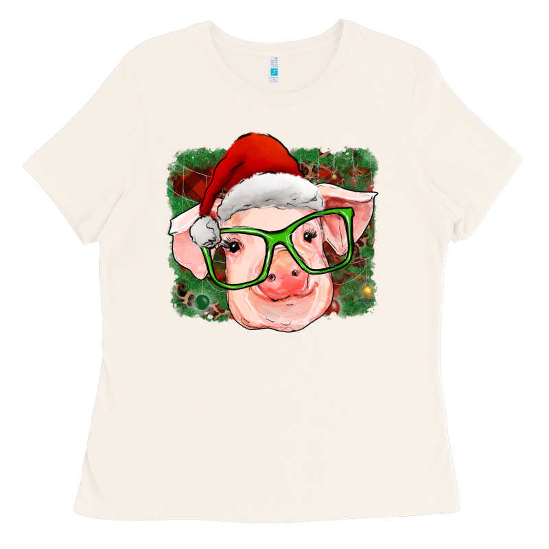 Christmas Pig Ladies Tee by RanaPortraitStore | Teevron