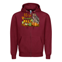 Burgundy Here Comes Fall Owl Zipper Hoodie - LillyAllenDesigns