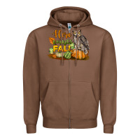 Chestnut Here Comes Fall Owl Zipper Hoodie - LillyAllenDesigns