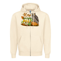 Sandshell Here Comes Fall Owl Zipper Hoodie - LillyAllenDesigns