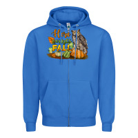 True Royal Here Comes Fall Owl Zipper Hoodie - LillyAllenDesigns