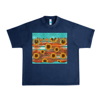 Turquoise Leopard Distressed Serape Background Tumbler Urban Heavy Tee | Teevron
