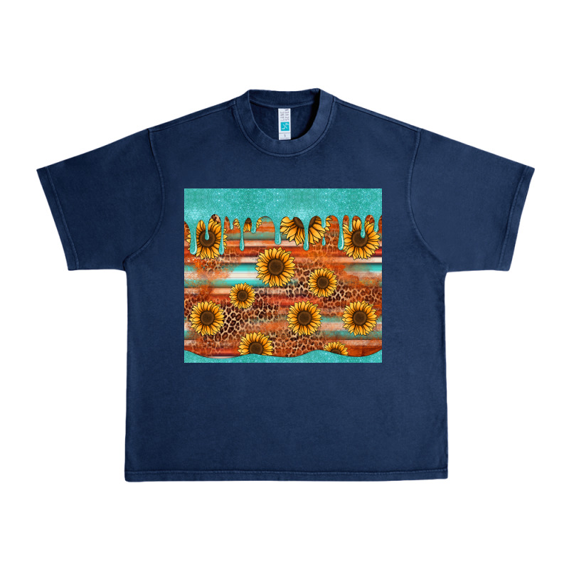 Turquoise Leopard Distressed Serape Background Tumbler Urban Heavy Tee by Jasminsmagicworld | Teevron