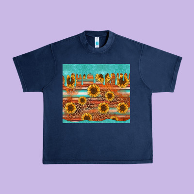 Turquoise Leopard Distressed Serape Background Tumbler Urban Heavy Tee Designed By Jasminsmagicworld