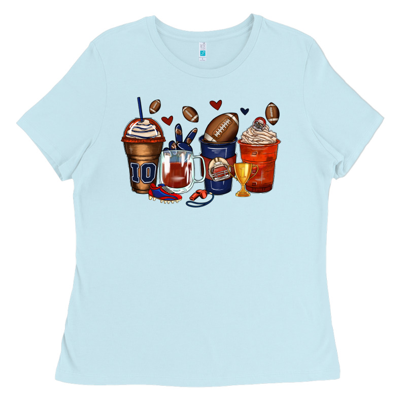 American Football Coffee Cups Ladies Tee by Zillion Design Studio | Teevron