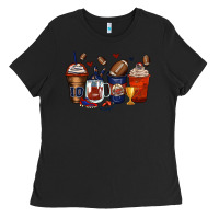 Black american football coffee cups Ladies Tee - Zillion Design Studio