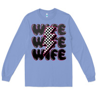 Colony Blue wife wife wife Long Sleeve Tee - MaliasSmallBusiness
