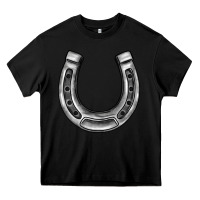 Black horseshoe Heavy Core Tee - BarkalooDesign