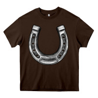 Chocolate Brown horseshoe Heavy Core Tee - BarkalooDesign