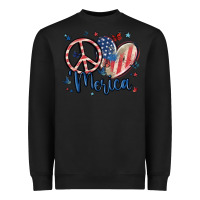 Black peace love 'merica Heavyweight Sweatshirt - MaliasSmallBusiness