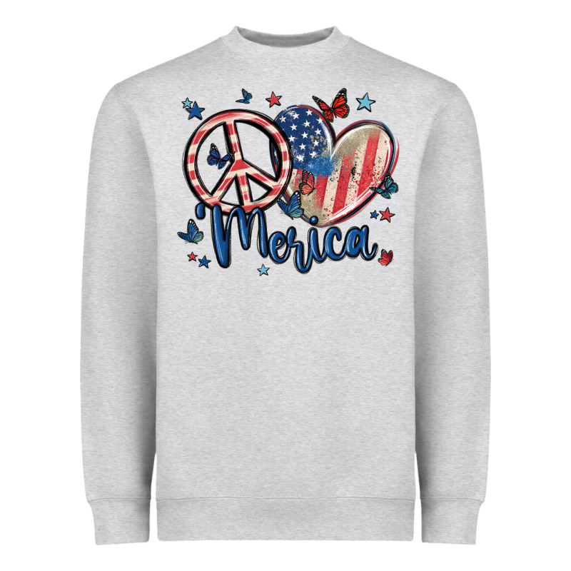 Peace Love 'merica Heavyweight Sweatshirt by MaliasSmallBusiness | Teevron