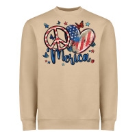 Mushroom peace love 'merica Heavyweight Sweatshirt - MaliasSmallBusiness