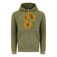 Vintage Olive sunflowers Vintage Hoodie - Artiststas