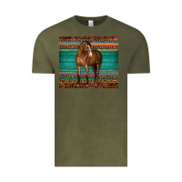 Vintage Olive western horse serape  leather leopard Vintage Tee - BarkalooDesign